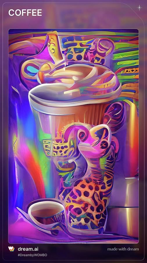 Coffee 6 Dino Style Digital Art by Denise F Fulmer