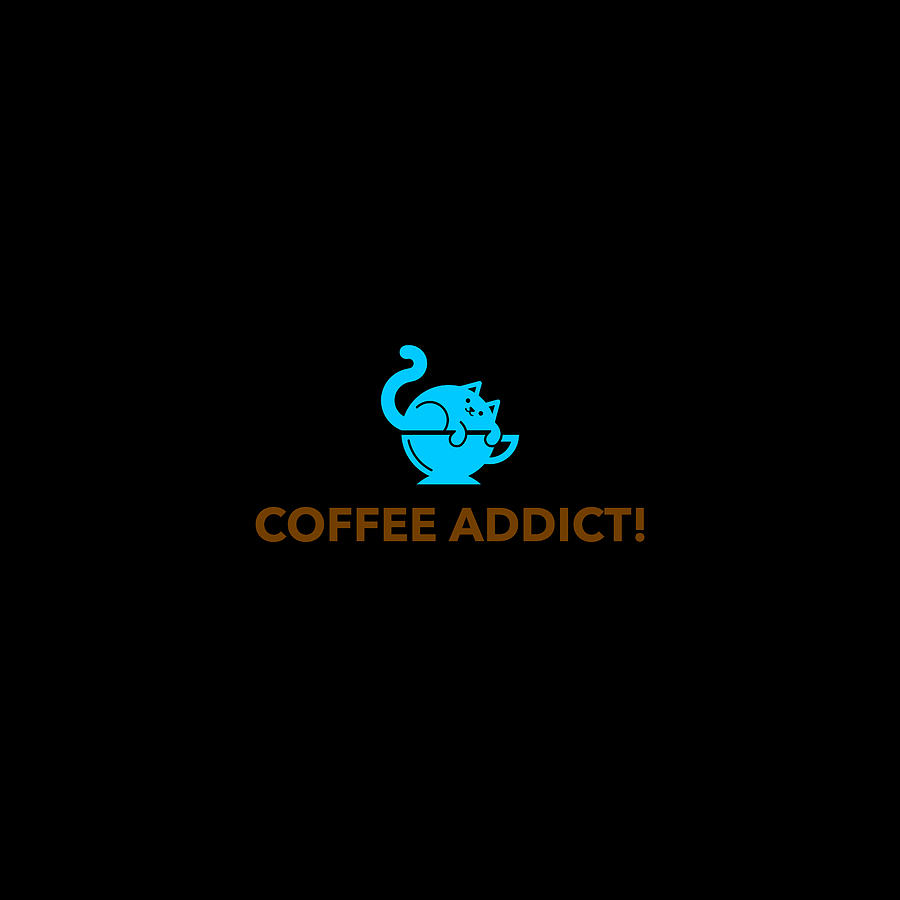 Coffee Addict Cat Digital Art by Chris Thomas
