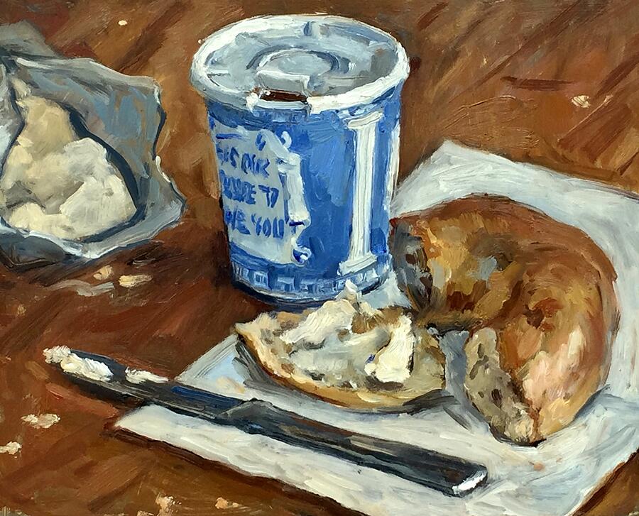 Coffee and Bagel/New York Breakfast Painting by Thor Wickstrom