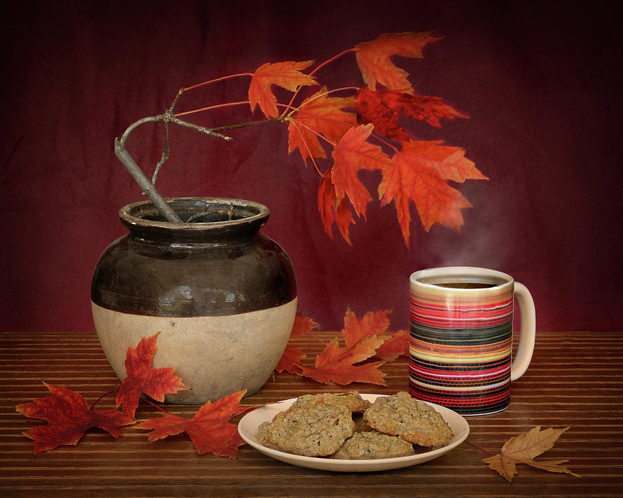 Coffee and Cookies - Autumn Still Life Photograph by Nikolyn McDonald