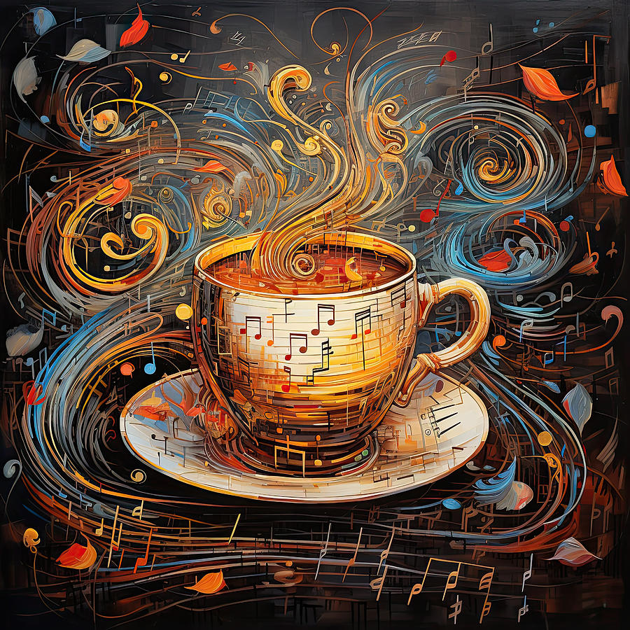 Coffee Digital Art - Coffee And Music by Lourry Legarde