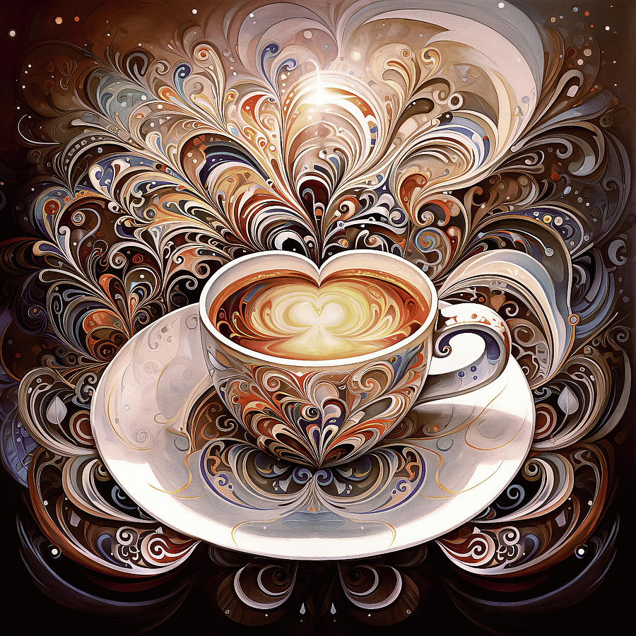 Coffee at the Cafe Digital Art by Peggy Collins