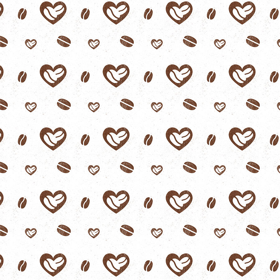 Coffee Bean Heart Pattern - Art by Jen Montgomery  Painting by Jen Montgomery
