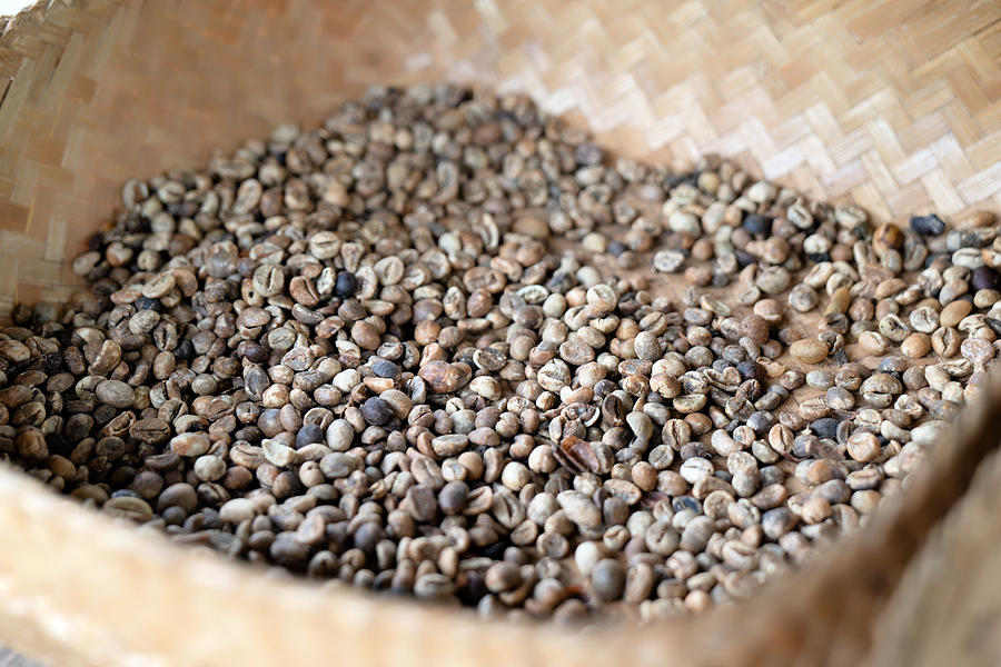 Coffee beans in a basket Photograph by Mauro Tandoi