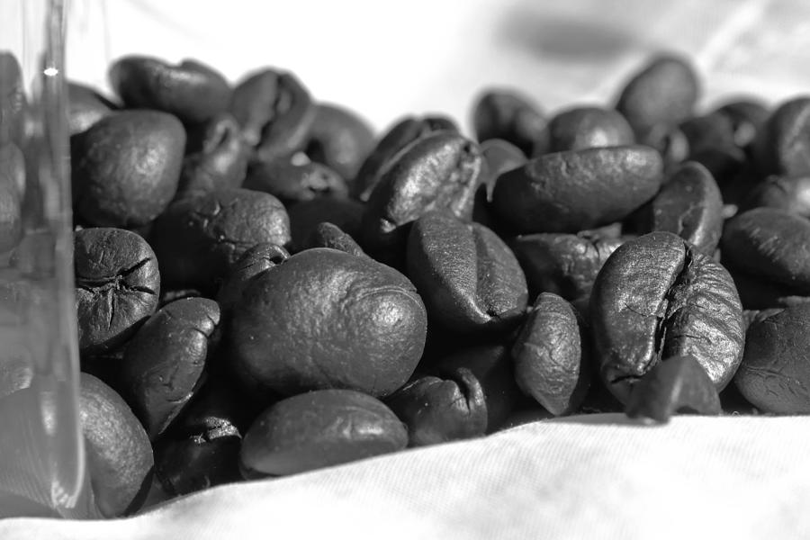 Coffee beans in black and white Photograph by Kongdigital