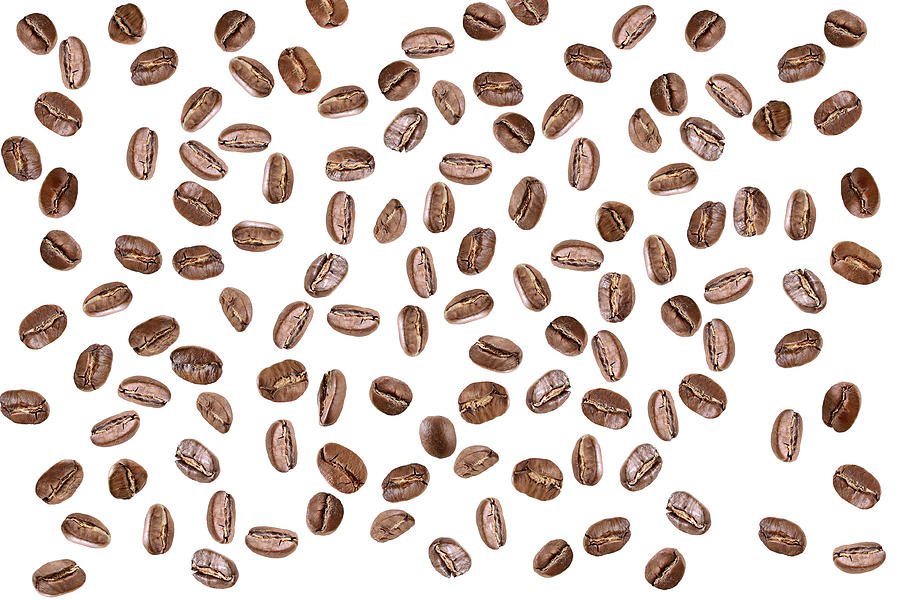 Coffee Beans Isolated On White Photograph by Greenwaldos