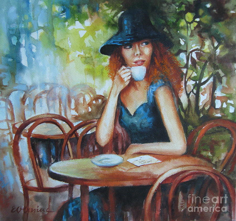 Coffee break Painting by Elena Oleniuc - Pixels