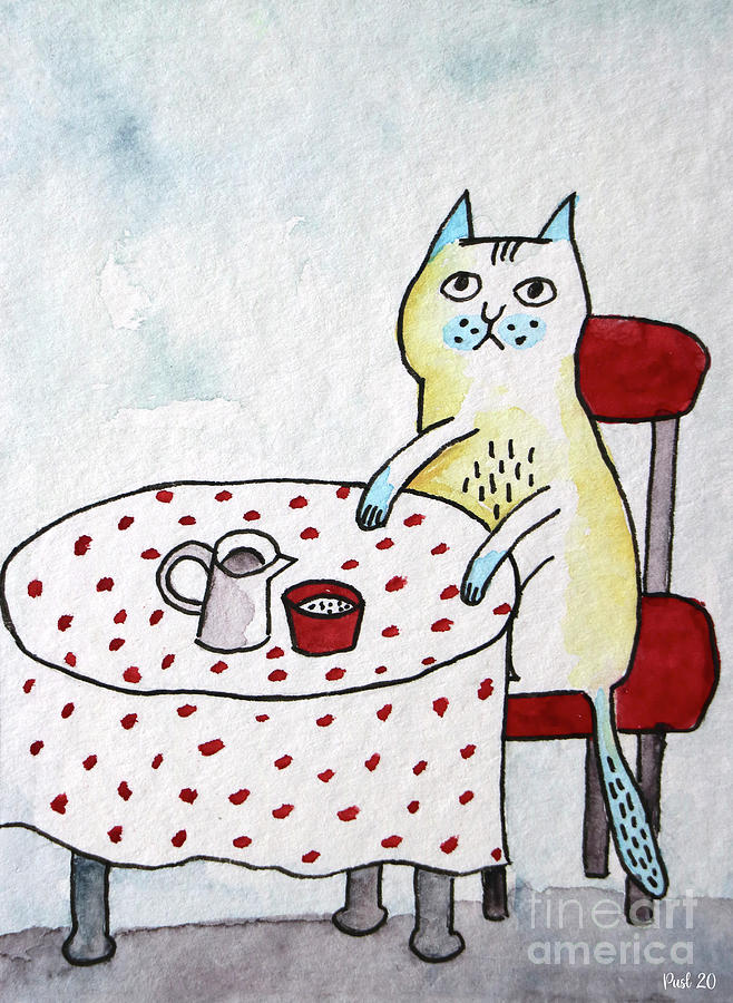 Coffee Break Painting by Jutta Maria Pusl