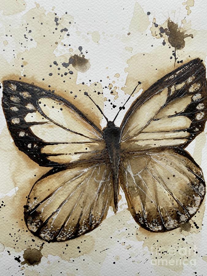 Coffee butterfly  Painting by Sharron Knight