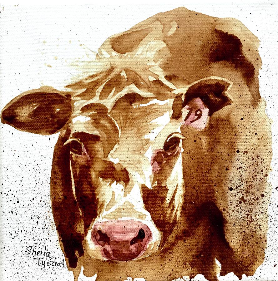 Coffee Cow 1 Painting by Sheila Tysdal