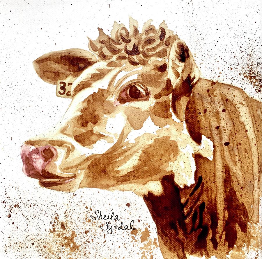 Coffee Cow 2 Painting by Sheila Tysdal