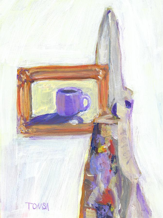 Coffee Cup and Painters Apron Painting by Bill Tomsa
