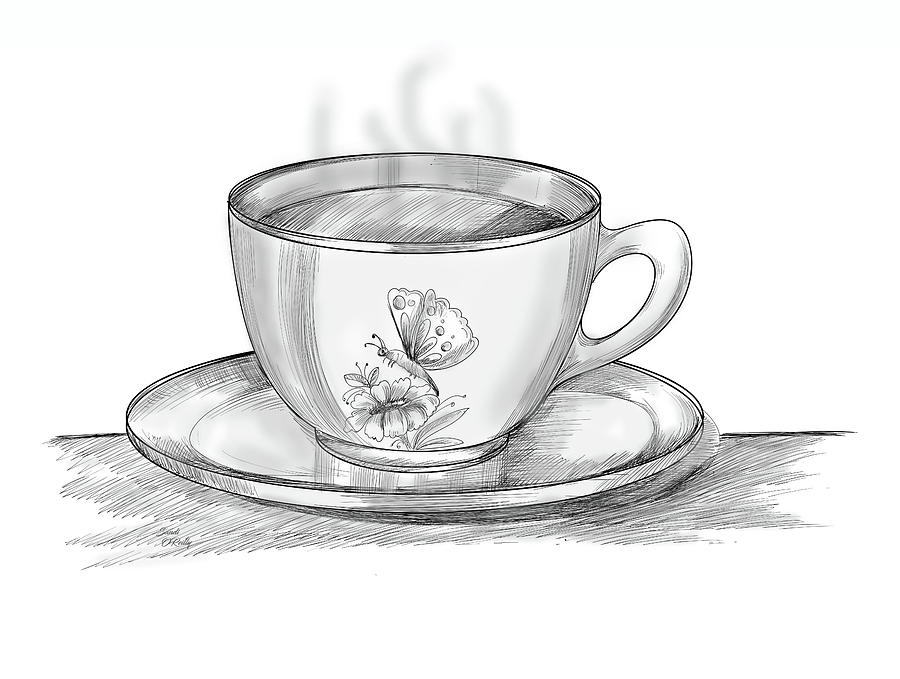 Coffee Cup Drawing Sketch Drawing by Sandi OReilly