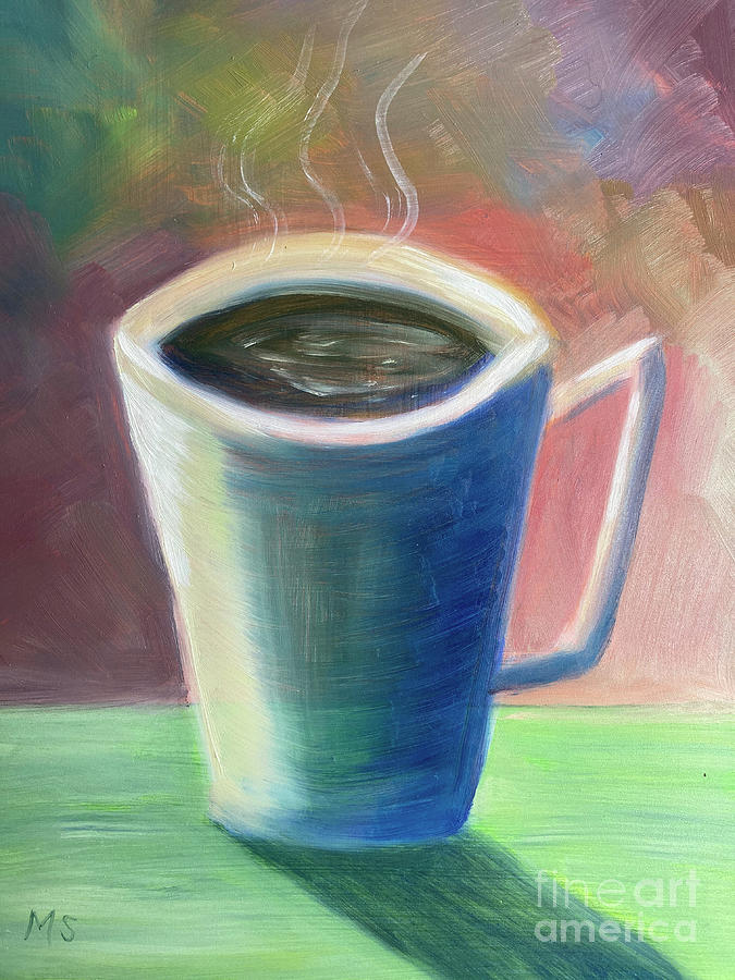 Coffee Cup Painting by Monika Shepherdson