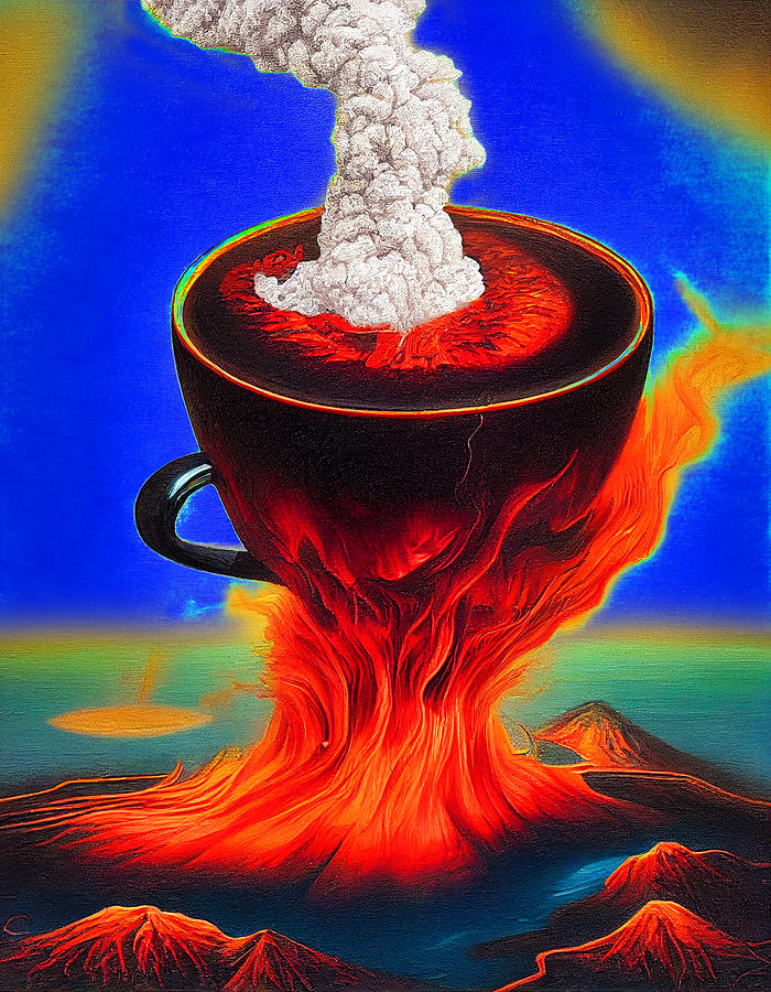 Coffee Eruption - Blue Digital Art by Craig Boehman