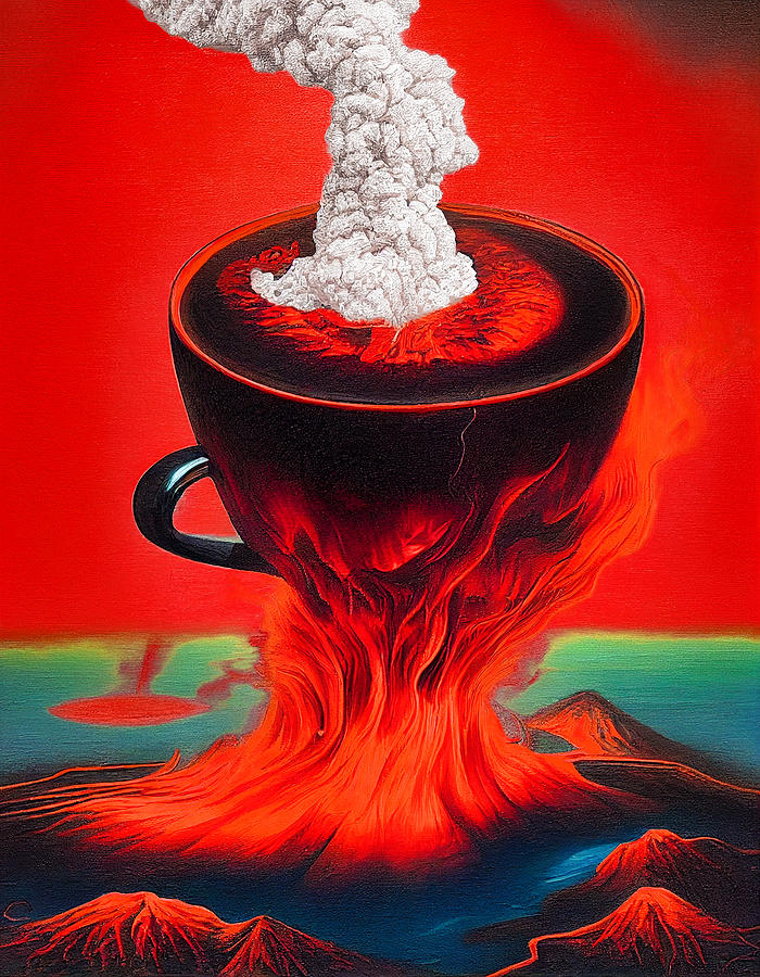 Coffee Eruption - Red Digital Art by Craig Boehman
