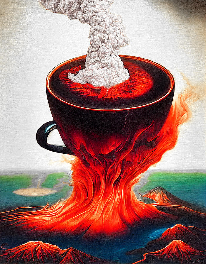 Coffee Eruption - White Digital Art by Craig Boehman