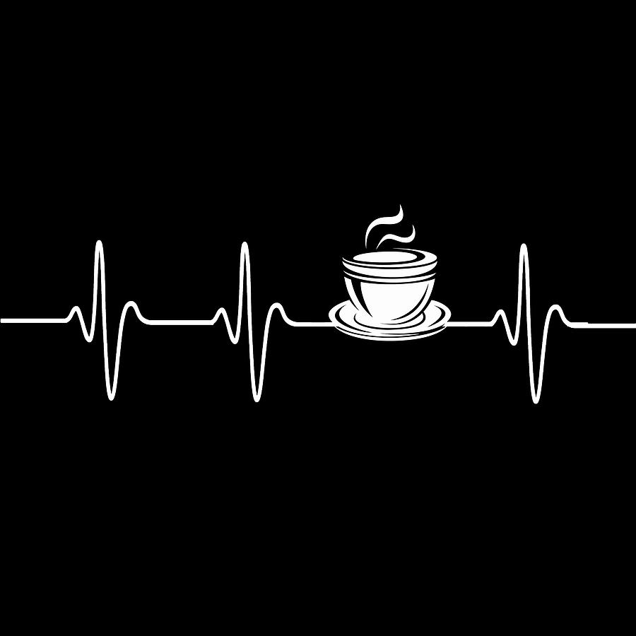 Coffee frequence Heart Rate Beat Coffee Drinker Painting by Tony Rubino