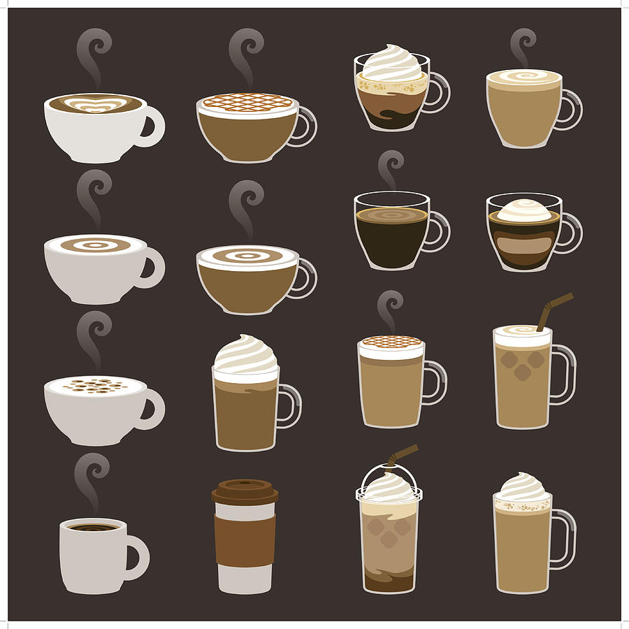Coffee Icon Sets Drawing by Molotovcoketail