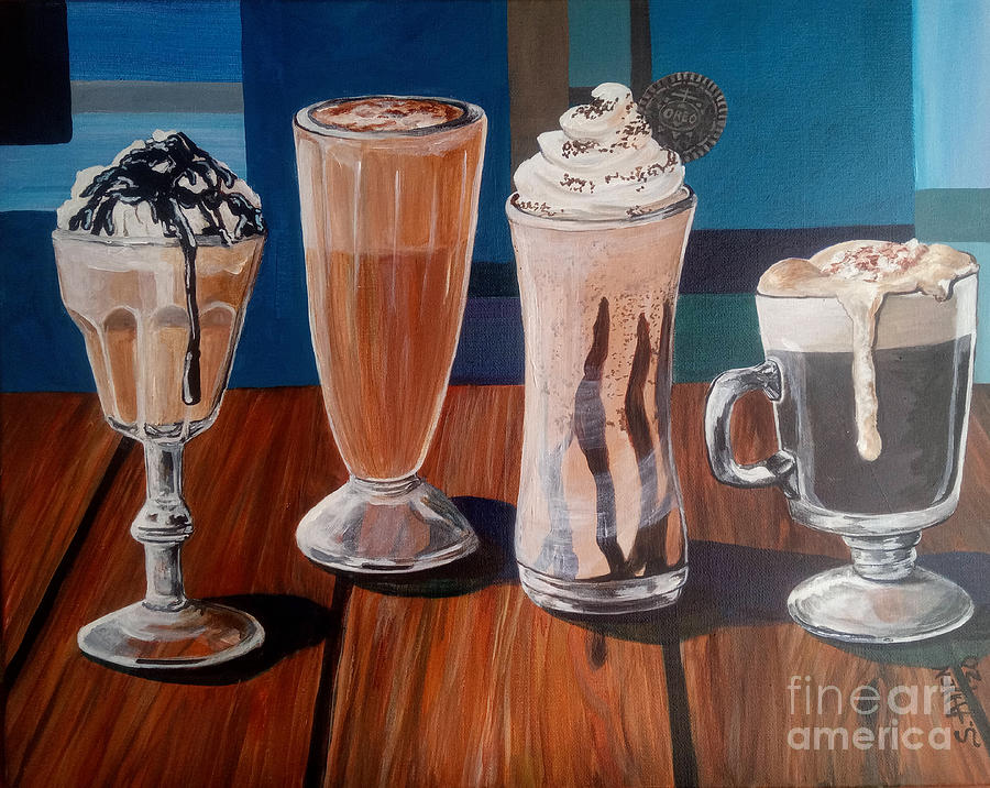 Coffee Irish Chocolate Shake Frosty Kitchen Food Art  Painting by Sonya Allen