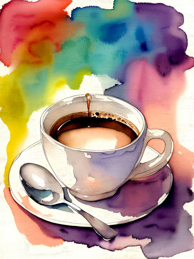 Coffee Love 04 Painting by Miki De Goodaboom
