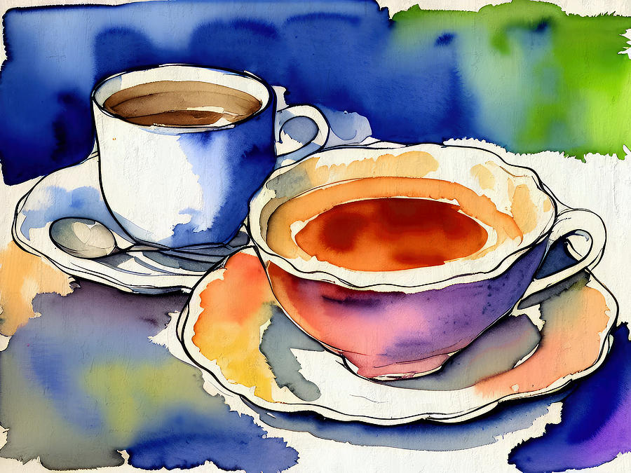 Coffee Painting - Coffee Love 05 by Miki De Goodaboom