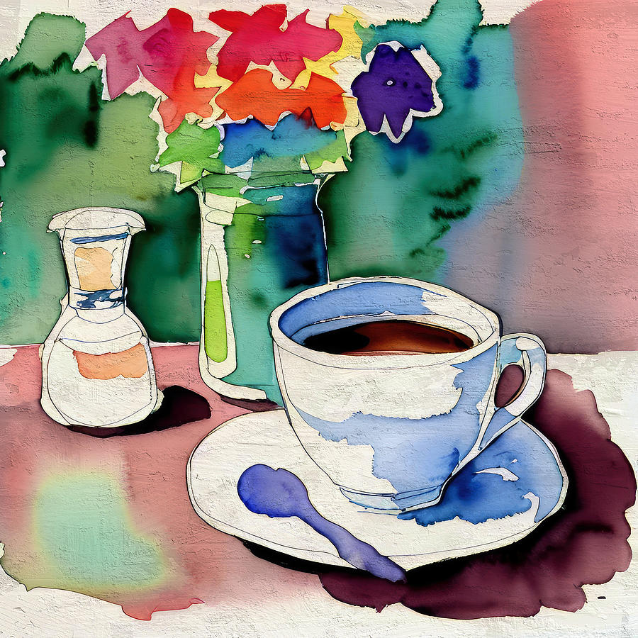 Coffee Love 07 Painting by Miki De Goodaboom