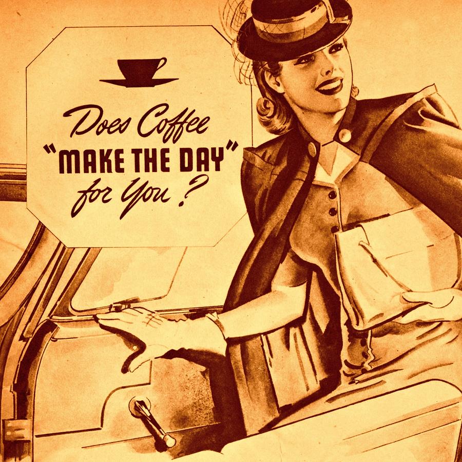 Coffee Makes the Day Drawing by Sally Edelstein