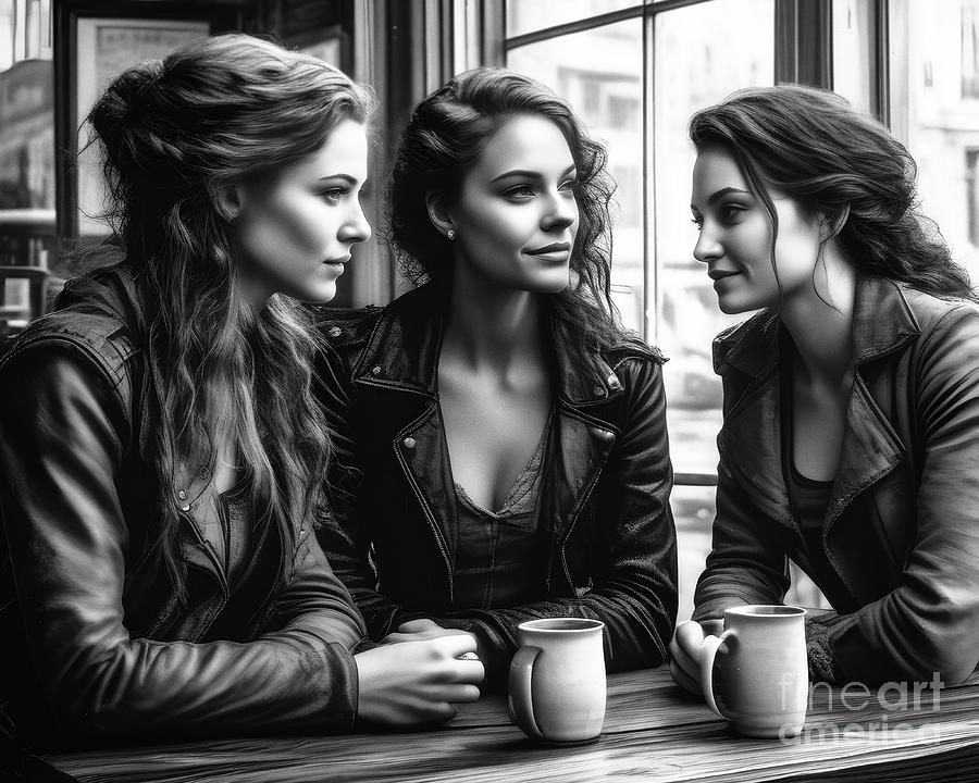 Coffee Moments - Hearing The Latest Gossip - 01998 Digital Art by Philip Preston