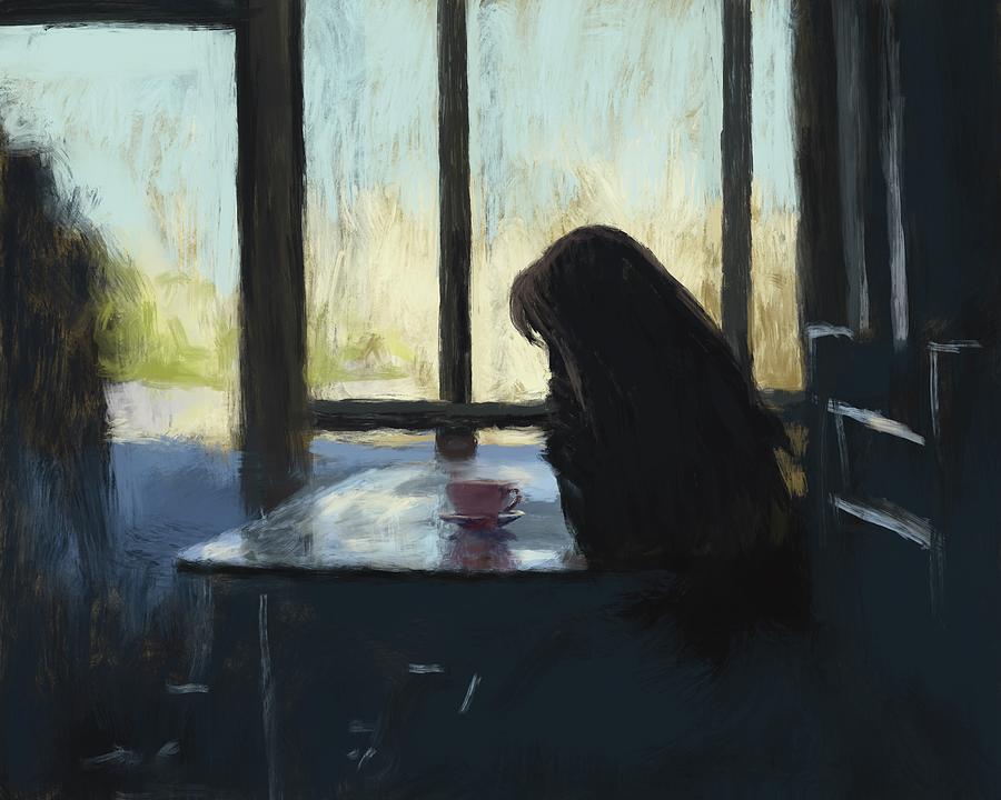 Coffee Prayer Painting by Larry Whitler