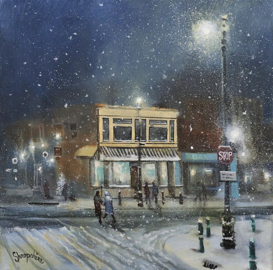 Coffee Shop on Chestnut Painting by Tom Shropshire