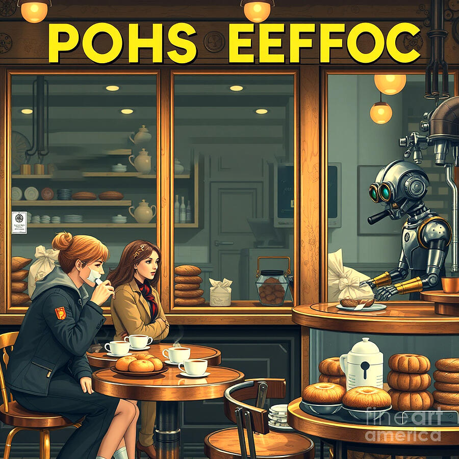 Coffee Shop Digital Art by Steve Mitchell Coffee Shop Digital Art by Steve Mitchell