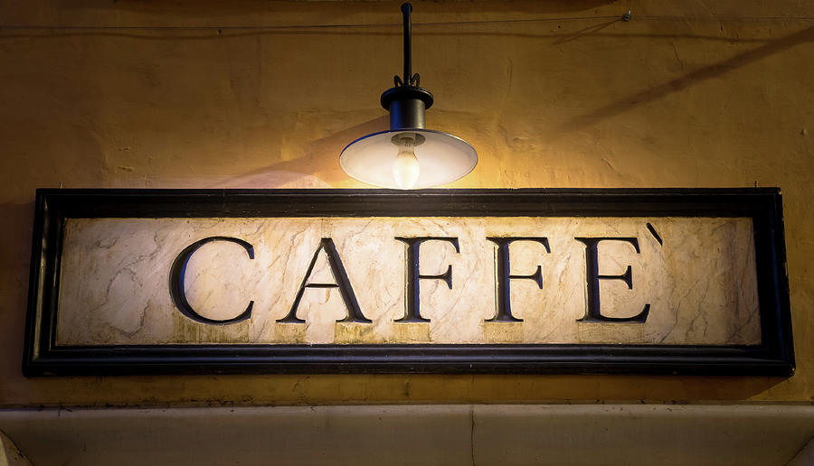 Coffee sign in retro style - Italy Photograph by Paolo Modena