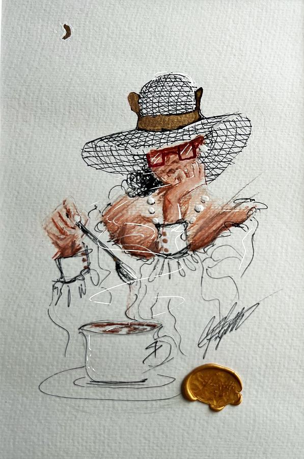 Coffee Time Drawing by C F Legette