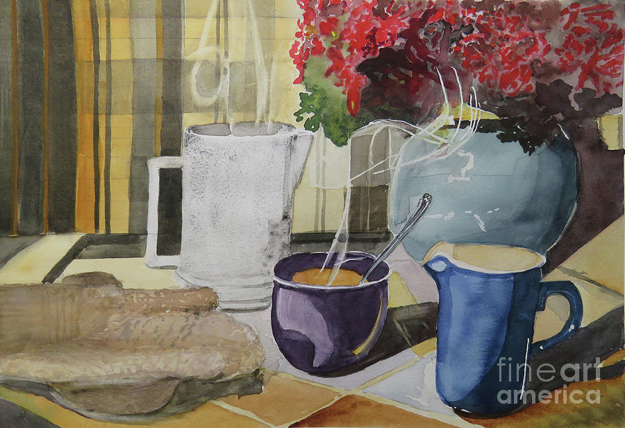 Coffee Time Painting by Carol Flagg