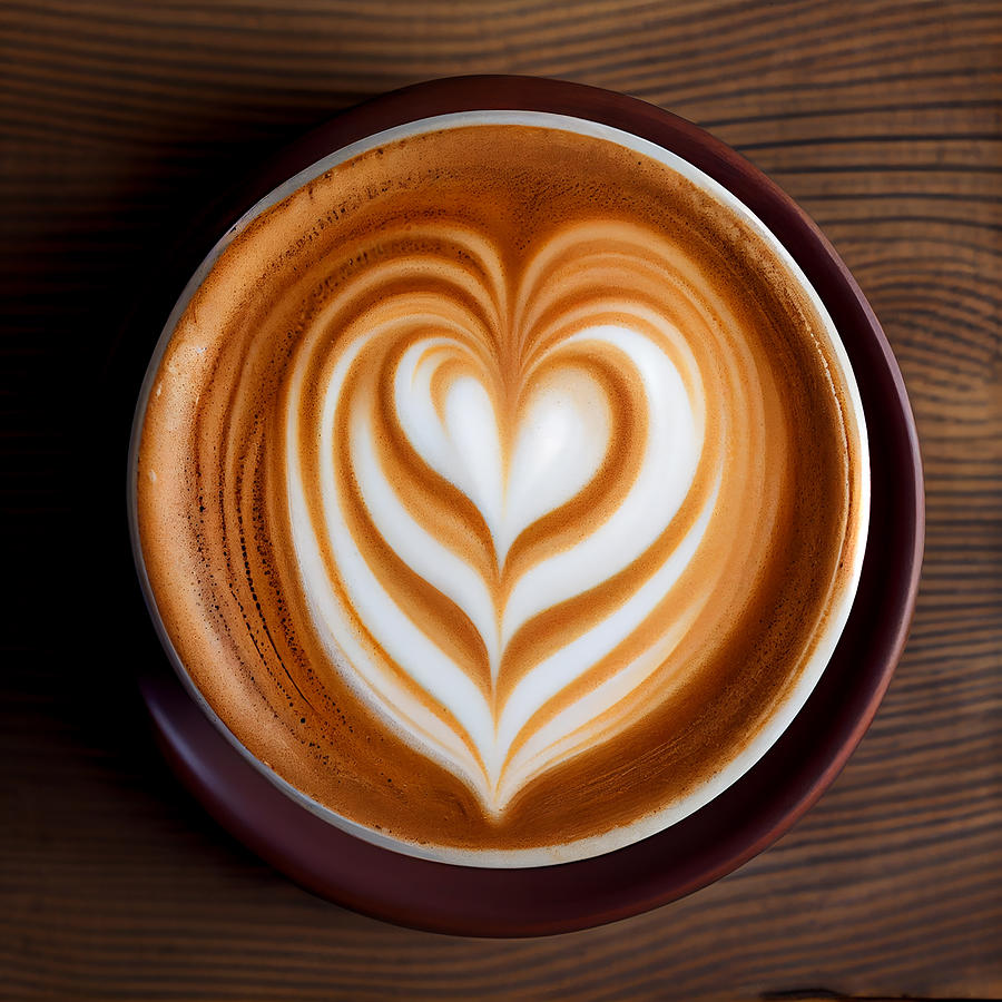 Coffee with heart shaped foam Digital Art by Julian Brockmanns - Fine ...