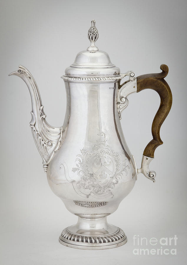 Coffeepot, 1773 silver Photograph by American School