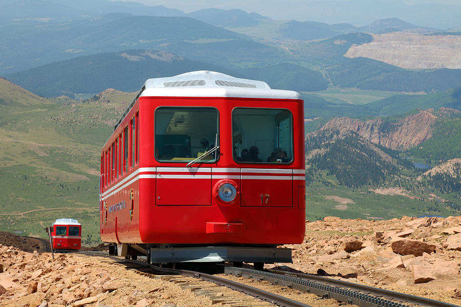 Cog Railway drivin up to Pikes Peak Photograph by Rainer Grosskopf