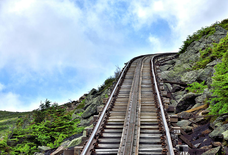 Cog Railway going up - Mt. Washington, New Hampshire Photograph by Brendan Reals