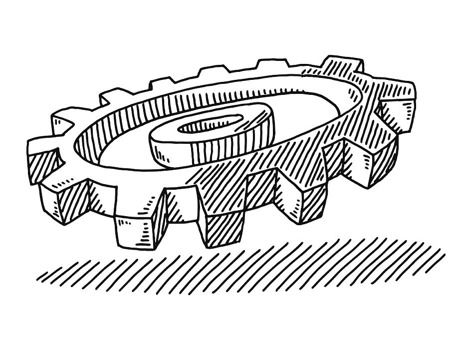 Cog Wheel Industry 3D Symbol Drawing Drawing by FrankRamspott
