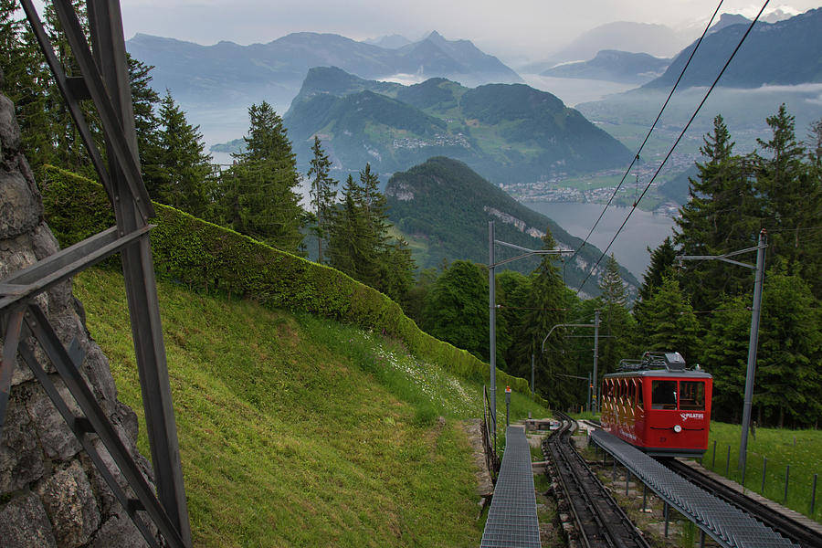 Cogwheel Train Journey high above Lucerne Photograph by Matthew DeGrushe