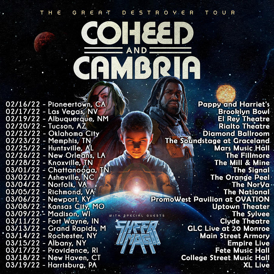 Coheed And Cambria The Great Destroyer Tour Dates 2022 Sk77 Digital Art