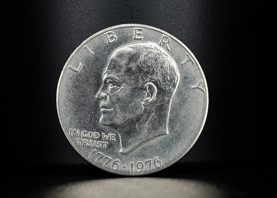 Coin Collecting - 1776-1976 Ike Eisenhower Dollar Coin Face Photograph by Amelia Pearn