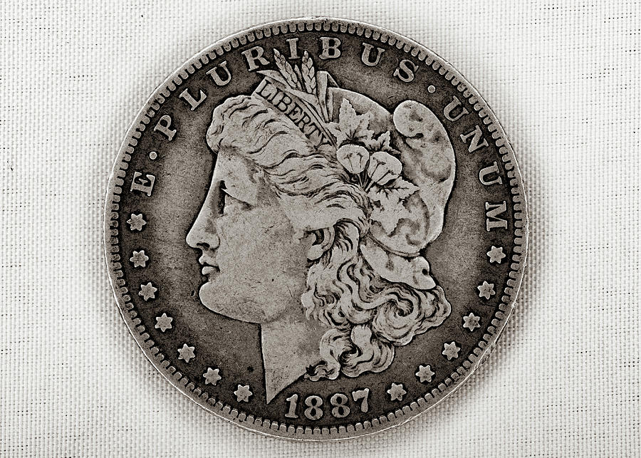Coin Collecting - 1887 Morgan Dollar Face Side Photograph by Amelia Pearn