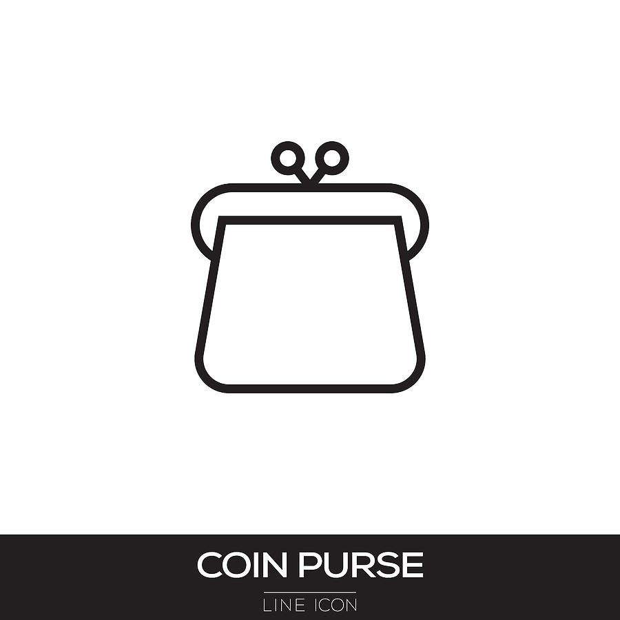 Coin Purse Line Icon Drawing by Cnythzl