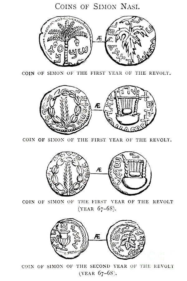 Coins Of Simon Nasi Of The First Year Of The Revolt B5 Drawing