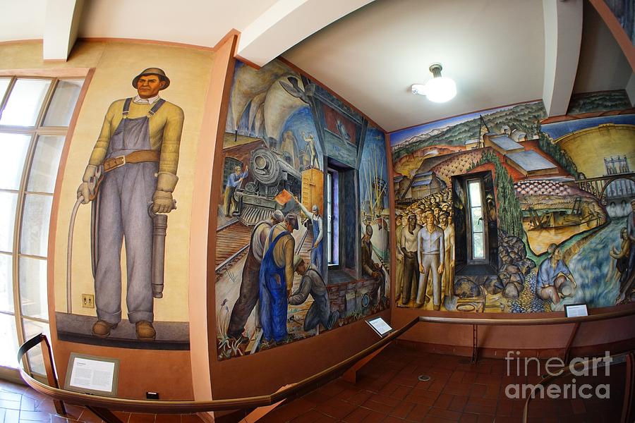 Coit Tower Murals - 2 Photograph by Tony Enjoying the Historic Coit Tower Murals