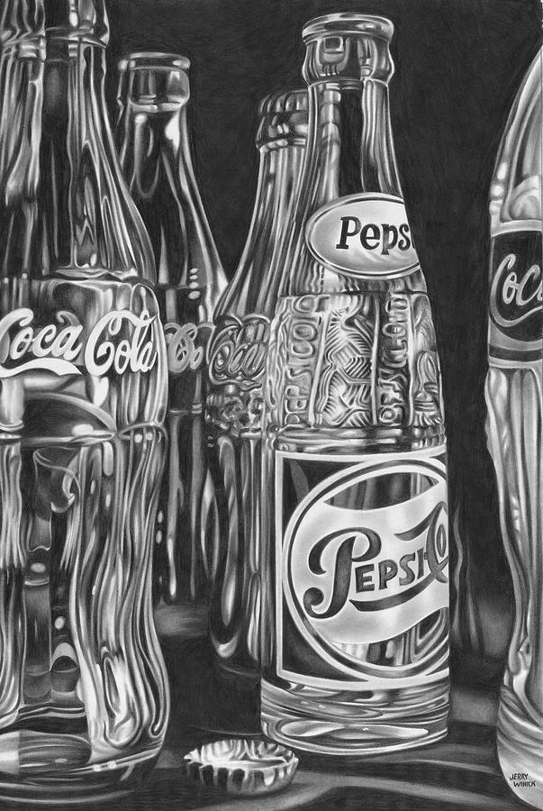Coke and Pepsi Drawing by Jerry Winick