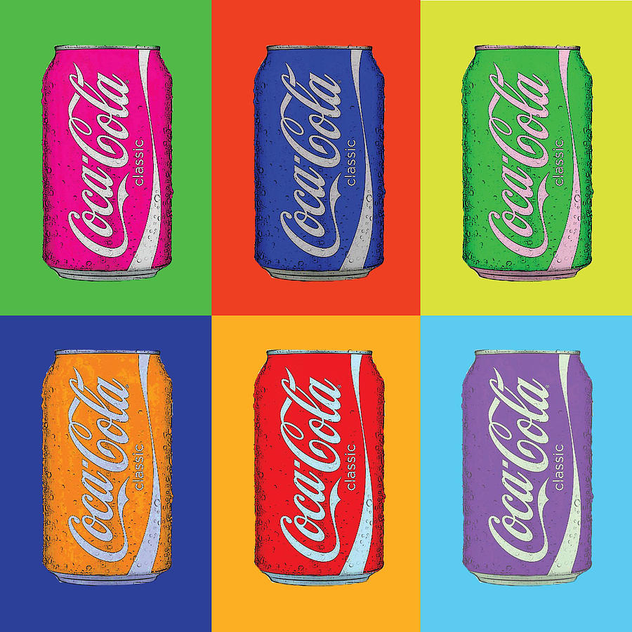 Coke Drawing by Andy Warhol Pixels