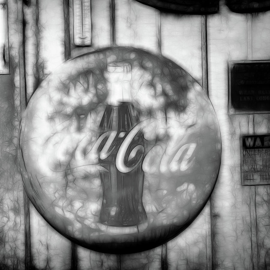 Coke Coca Sign Black and White Photograph by Gerald Mettler - Pixels